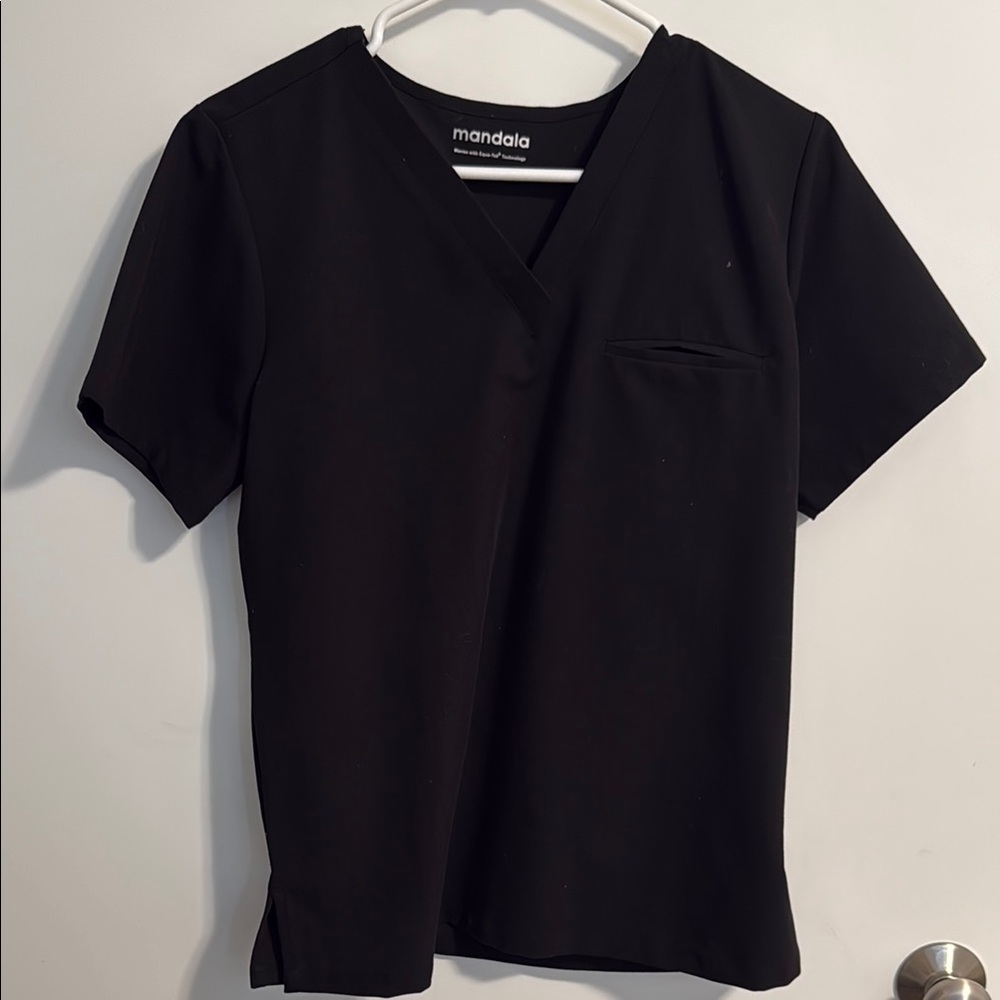 Women's Black V-Neck scrub Top